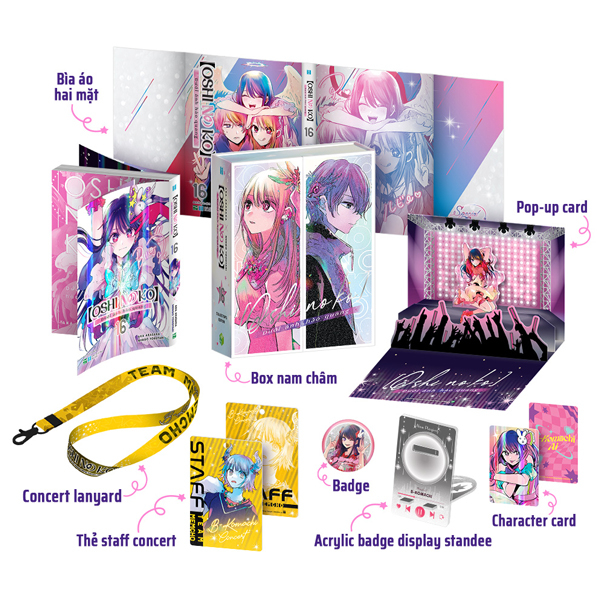 Oshi No Ko - Dưới Ánh Hào Quang - Tập 16 - Bản Sưu Tầm - Tặng Kèm Box Nam Châm + Bìa Áo 2 Mặt + Pop-up Card + Concert Lanyard + Thẻ Staff Concert + Badge + Acrylic Bedge Display Standee + Character Card 
