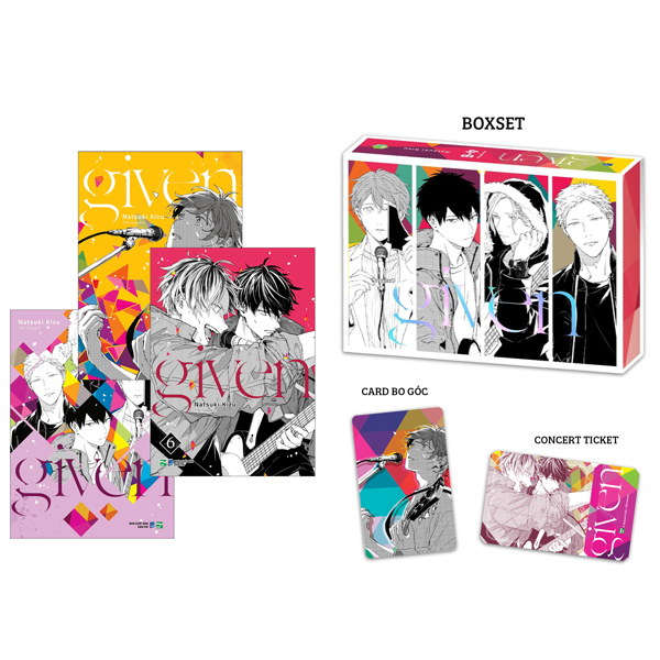 Bộ Manga - Given: Tập 4-6 (Bộ 3 Tập) - Bản Sưu Tầm - Tặng Kèm Boxset Nam Châm The Brigde + Concert Ticket + Card Bo Góc