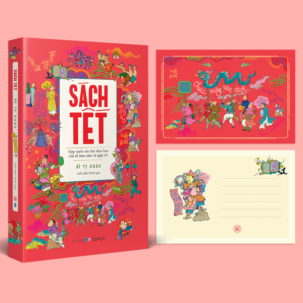 Sách Tết Ất Tỵ 2025 - Hợp Tuyển Văn Thơ Nhạc Hoạ Chủ Đề  Mùa Xuân Và Ngày Tết - Tặng Kèm Postcard