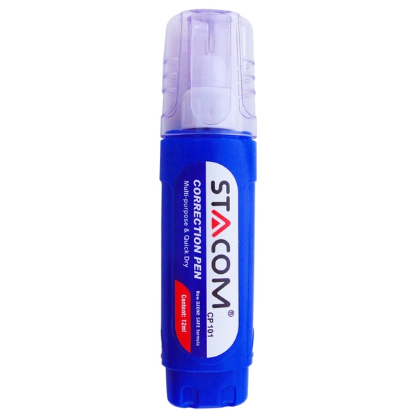 Bút Xóa Thân Dẹp 12 ml - Stacom CP101 - Xanh Dương