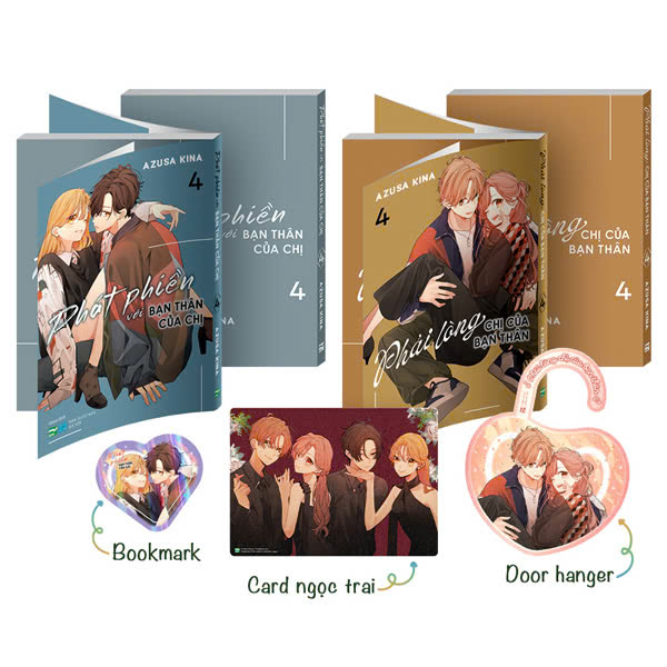 Bộ Manga - Phải Lòng Chị Của Bạn Thân - Tập 4 + Phát Phiền Với Bạn Thân Của Chị - Tập 4 (Bộ 2 Cuốn) - Bản Đặc Biệt - Tặng Kèm Door Hanger + Bookmark + Card Ngọc Trai