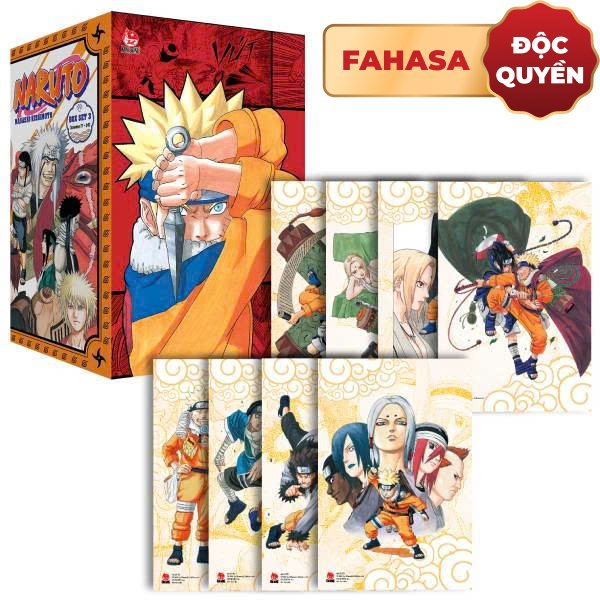 Boxset Manga - Naruto - Bản Kỉ Niệm 50 Năm Fahasa - Box 3: Tập 17 - 24 (Hộp 8 Tập) - Tặng Kèm 8 Ivory Card