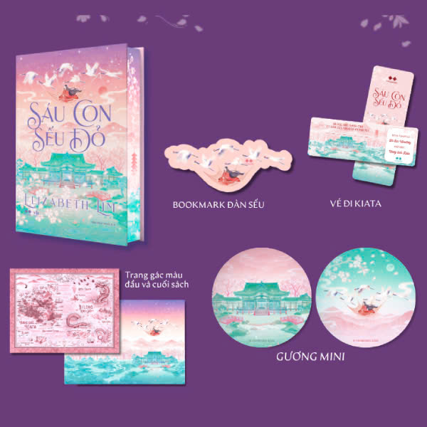 Sáu Con Sếu Đỏ - Bản Đặc Biệt - Bìa Cứng - Tặng Kèm Bookmark Bồi Bế Hình + Bookmark PVC Bo Góc + Gương Mini Tròn