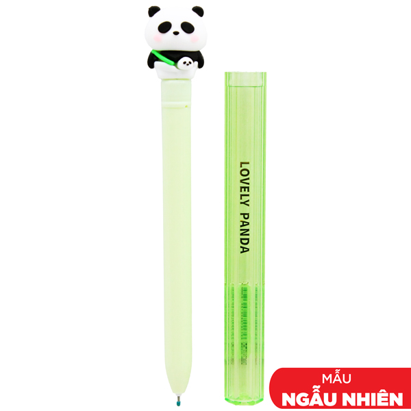 Bút Gel Hình Gấu Panda 0.5 mm - Kuki KK-7612 - Mực Xanh (Hình Gấu Giao Ngẫu Nhiên)