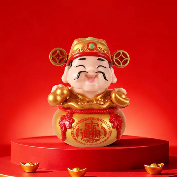 Mô Hình Thần Tài Lắc Đầu - WanLongDa 026 - Màu Vàng