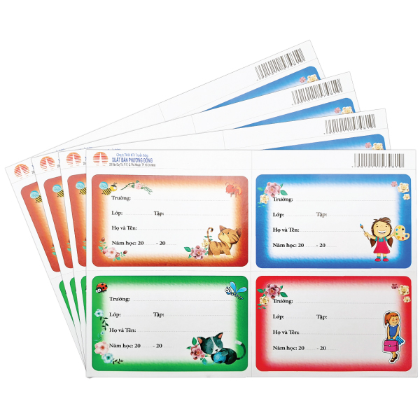 Nhãn Vở Học Sinh Phương Đông (16 Nhãn Vở) - Mẫu 1