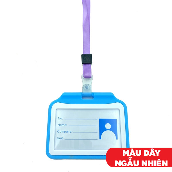 Bảng Tên Dây Lụa 2 Mặt Nhựa Cao Cấp Bảng Ngang - Màu Xanh Da Trời (Màu Dây Giao Ngẫu Nhiên)