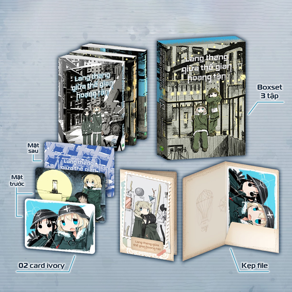 Boxset Manga - Lang Thang Giữa Thế Gian Hoang Tàn: Tập 1 - 3 (Hộp 3 Tập) - Bản Đặc Biệt - Tặng Kèm 1 Kẹp File + 2 Card Ivory 