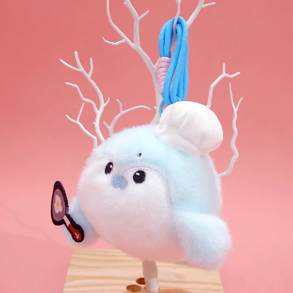 Móc Khóa Thú Bông Hải Cẩu Cosplay Đầu Bếp 15 cm - ZooZoo 1512026 - Màu Xanh Nhạt