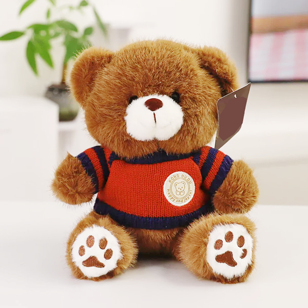 Thú Bông Gấu Teddy Mặc Áo Len 20 cm - ZooZoo 20160 - Màu Nâu (Màu Áo Ngẫu Nhiên)