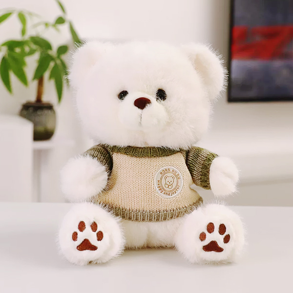 Thú Bông Gấu Teddy Mặc Áo Len 20 cm - ZooZoo 20160 - Màu Trắng (Màu Áo Ngẫu Nhiên)