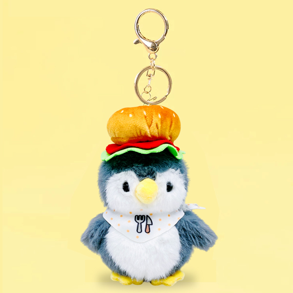 Móc Khóa Thú Bông Chim Cánh Cụt Đầu Bếp 10 cm - ZooZoo 109025 - Màu Xám