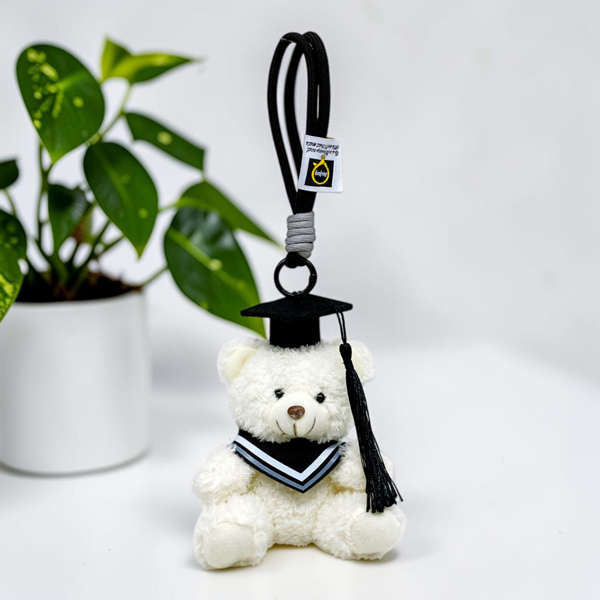 Móc Khóa Thú Bông Gấu Teddy Tốt Nghiệp 10 cm - ZooZoo 8526 - Màu Trắng