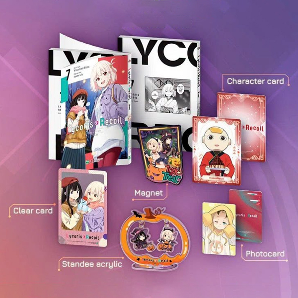 Lycoris Recoil - Tập 7 - Bản Sưu Tầm - Tặng Kèm Character Card + Clear Card + Magnet + Photocard + Standee Acrulic