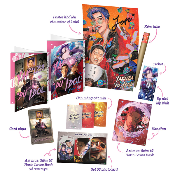 Bộ Manga - Yakuza “Đu” Idol: Tập 1 + Tập 2 (Bộ 2 Tập) - Bản Sưu Tầm - Tặng Kèm Card Nhựa + Ticket + Handfan + Set 3 Photocard + Poster