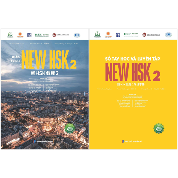 Combo Sách Giáo Trình New HSK 2 + Sổ Tay Học Và Luyện Tập New HSK 2 - Chìa Khóa Vàng Chinh Phục Kỳ Thi HSK 3.0 (Bộ 2 Cuốn)