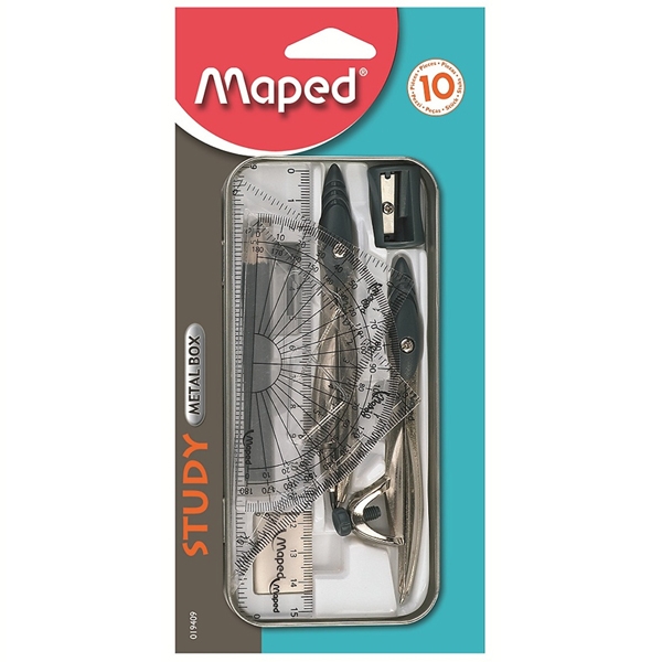 Bộ Compa 8 Món - Bút Chì Gỗ - Maped 019409