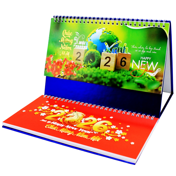 Lịch Để Bàn 2 Lò Xo - Môi Trường Xanh - NST 76B