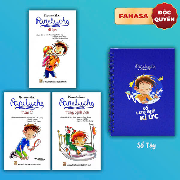 Bộ Sách Papelucho 2 - Thám Tử + Trong Bệnh Viện + Đi Lạc (Bộ 3 Tập) - Tặng Kèm Sổ Lưu Giữ Kí Ức - Độc Quyền Fahasa