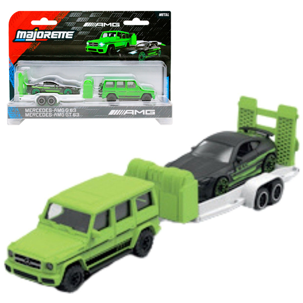 Đồ Chơi Mô Hình Xe Mercedes-AMG Deluxe Trailer - Majorette 8502103000 - Màu Xanh Lá