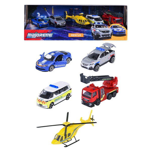 Bộ 5 Đồ Chơi Mô Hình Xe 5 Pieces Giftpack - Majorette 8502005000 - Rescue
