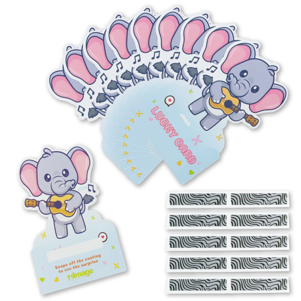 Bộ 10 Thẻ Cào May Mắn DIY Lucky Card - Teenage TPC-009 - Hình Voi