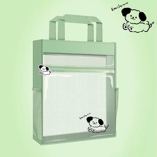 Túi Vải Học Thêm - 8009 - Trong Suốt Xanh