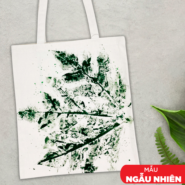 Túi Tote Đủ Đầy In Lá Tươi - Size M - Saigon ZeroWaste (Họa Tiết Lá Ngẫu Nhiên)