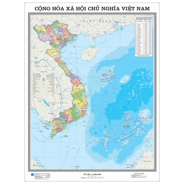 Bản Đồ Việt Nam Ép Bóng - A0 - 34 Tỉnh Thành