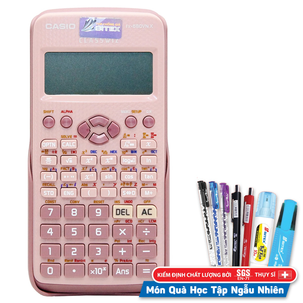 Máy Tính Casio FX580VN X-PK - Màu Hồng - Tặng Kèm Bút Ngẫu Nhiên
