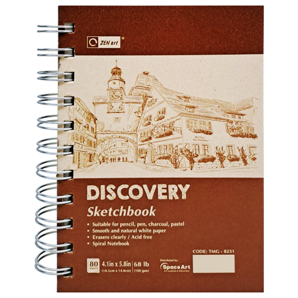 Sổ Vẽ Lò Xo Sketchbook Discovery A6 - Gáy Dọc - Giấy Trơn - 160 Trang 100gsm - Zen Art TMG-8231 - Màu Nâu