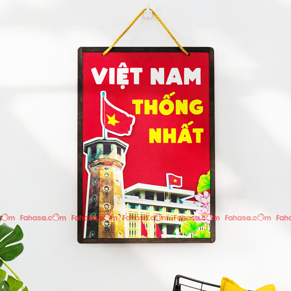 Bảng Gỗ Treo Tường - 29 cm - Việt Nam Thống Nhất - Bách Mộc