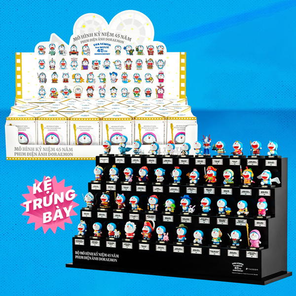 Bộ Sưu Tập Giới Hạn Mô Hình Kỷ Niệm 45 Năm Phim Điện Ảnh Doraemon (Bộ 44 Hộp) - Tặng Kèm Kệ Trưng Bày Mica