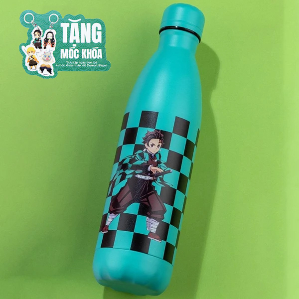 Bình Giữ Nhiệt 750 ml Nhân Vật Demon Slayer - Thiên Long VF-001/DS - Tanjiro - Tặng Kèm Standee Acrylic Có Móc Khóa