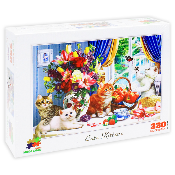 Tranh Xếp Hình 330 Mảnh - 30 x 44 cm - Minh Châu 300-064 - Cute Kittens