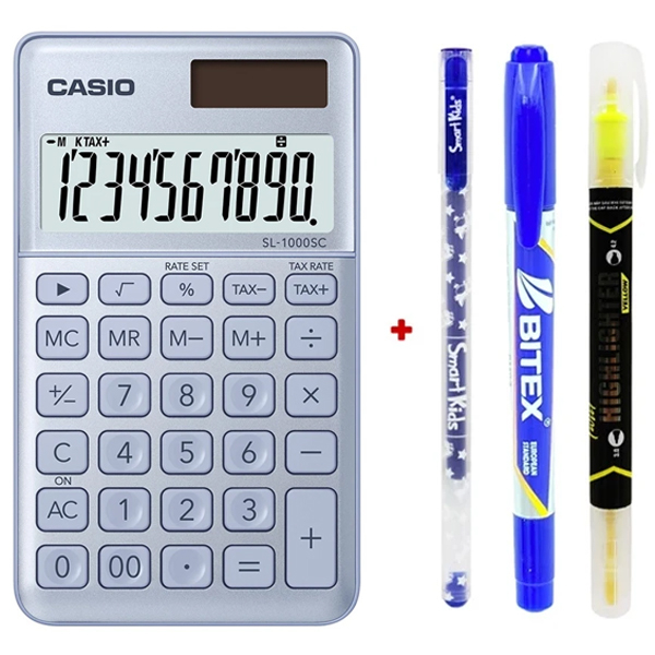 Máy Tính Văn Phòng Casio SL 1000SC - BU - Kèm Quà Chất