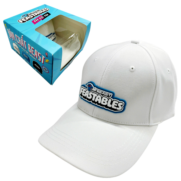 Nón Beast-A-Cap Đậm Chất Beast - Bản Giới Hạn - MrBeast Feastables - Màu Trắng