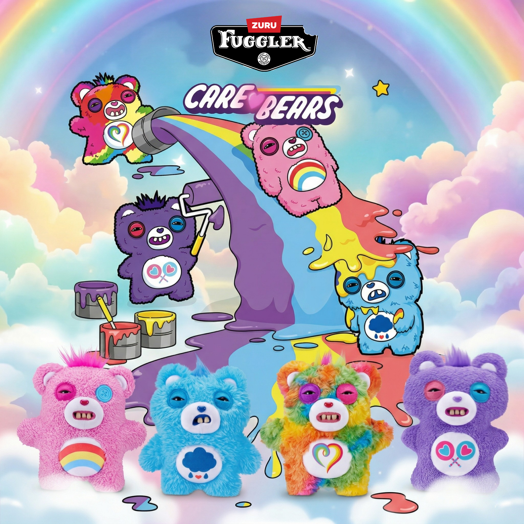 Fuggler Care Bears Grumpy Bear – Peluche 9 Pouces, Série 1 ZURU