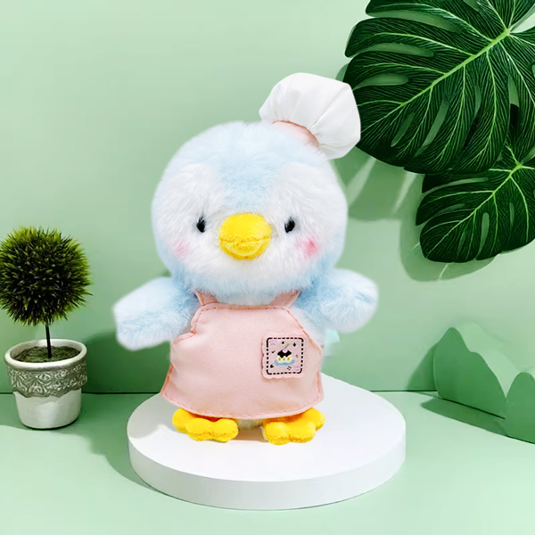 Móc Khóa Thú Bông Blue Penguin - HGT-19 - Tạp Dề Màu Hồng