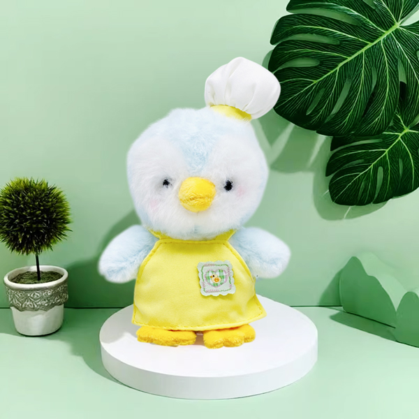 Móc Khóa Thú Bông Blue Penguin - HGT-19 - Tạp Dề Màu Vàng