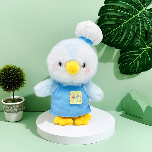 Móc Khóa Thú Bông Blue Penguin - HGT-19 - Tạp Dề Màu Xanh