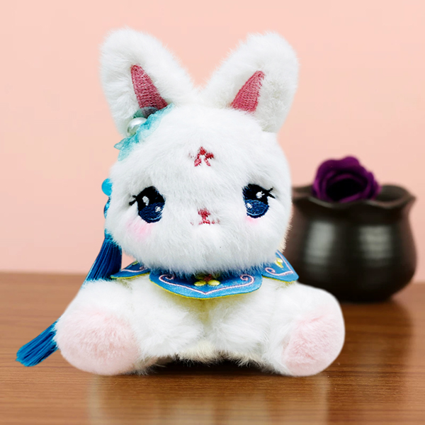 Móc Khóa Thú Bông White Rabbit - HGT-18 - Màu Xanh Dương