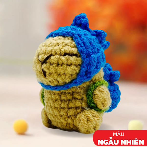 Móc Khoá Len Thủ Công Hình Capybara - Màu Nâu Nhạt (Màu Ba Lô + Mũ Ngẫu Nhiên)