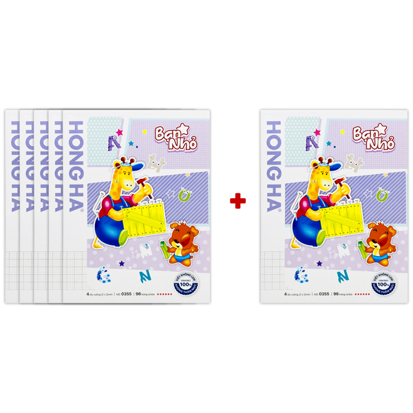 [MUA 5 TẶNG 1] Tập Học Sinh Class Bạn Nhỏ - 4 Ô Ly - 96 Trang 100gsm - Hồng Hà 0355 - Mẫu 4