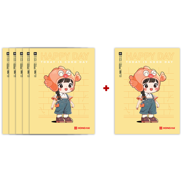 [MUA 5 TẶNG 1] Tập Học Sinh Class Happy Day - 4 Ô Ly Vuông - 96 Trang 58gsm - Hồng Hà 0350 - Mẫu 2