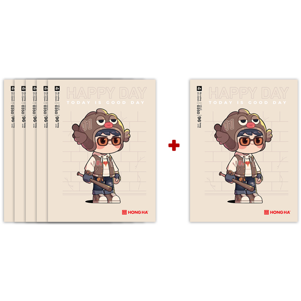 [MUA 5 TẶNG 1] Tập Học Sinh Class Happy Day - 4 Ô Ly Vuông - 96 Trang 58gsm - Hồng Hà 0350 - Mẫu 4