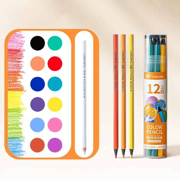 Hộp 12 Bút Chì Màu Tẩy Được - Truecolor ZCP-933A
