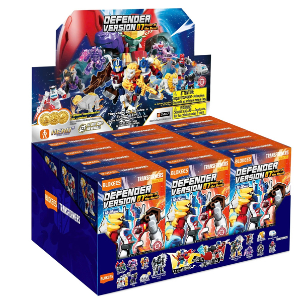 Bộ Full Set Đồ Chơi Blindbox Lắp Ráp Mô Hình Transformers - Defender Version DV07 - Power Of The Beast - Blokees ET62 (12 Hộp)