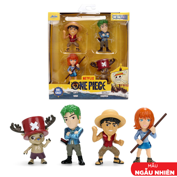 Bộ 4 Đồ Chơi Mô Hình Sưu Tầm One Piece 2.5 Inch - Metalfigs 4 Pack - Jada Toys 37315