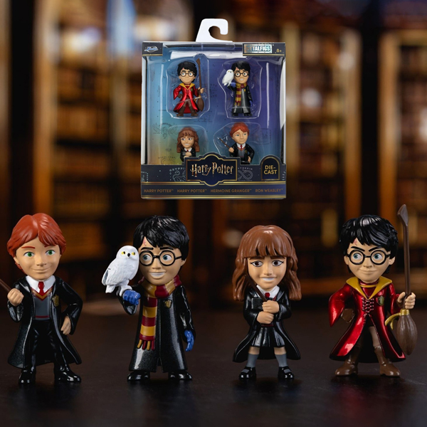 Bộ 4 Đồ Chơi Mô Hình Sưu Tầm Harry Potter 2.5 Inch - Metalfigs 4 Pack - Jada Toys 36698